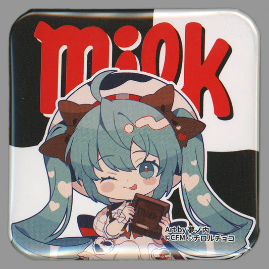 Hatsune Miku Square Can Badge - Hatsune Miku × Tirol Chocolate Collaboration, Furyu, 5cm (Pre-owned)