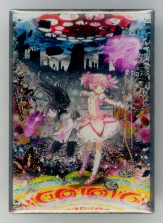 Madoka Kaname & Homura Akemi Key Visual Pin - Puella Magi Madoka Magica - Shaft 50th Anniversary Exhibition Goods (Sony Music Solutions) Pre-owned, Approx. 40 x 28.6 mm