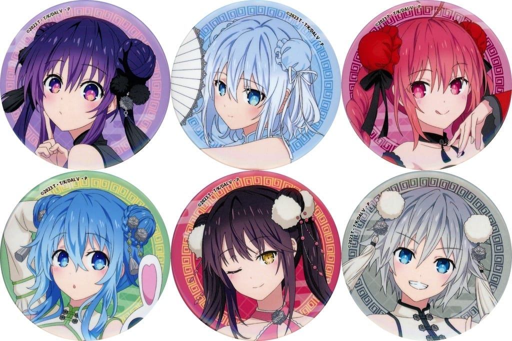 Date A Live V ChinaTown80Hall 6-Button Badge Set