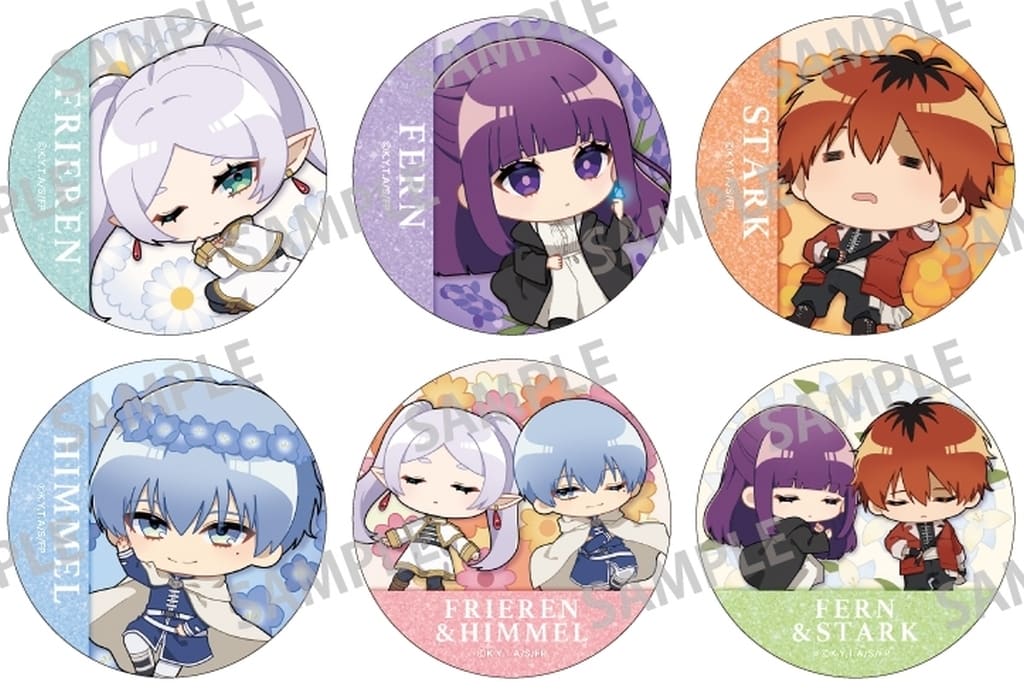 Frieren Drawing Glitter Tin Badge Complete 6-Piece Set