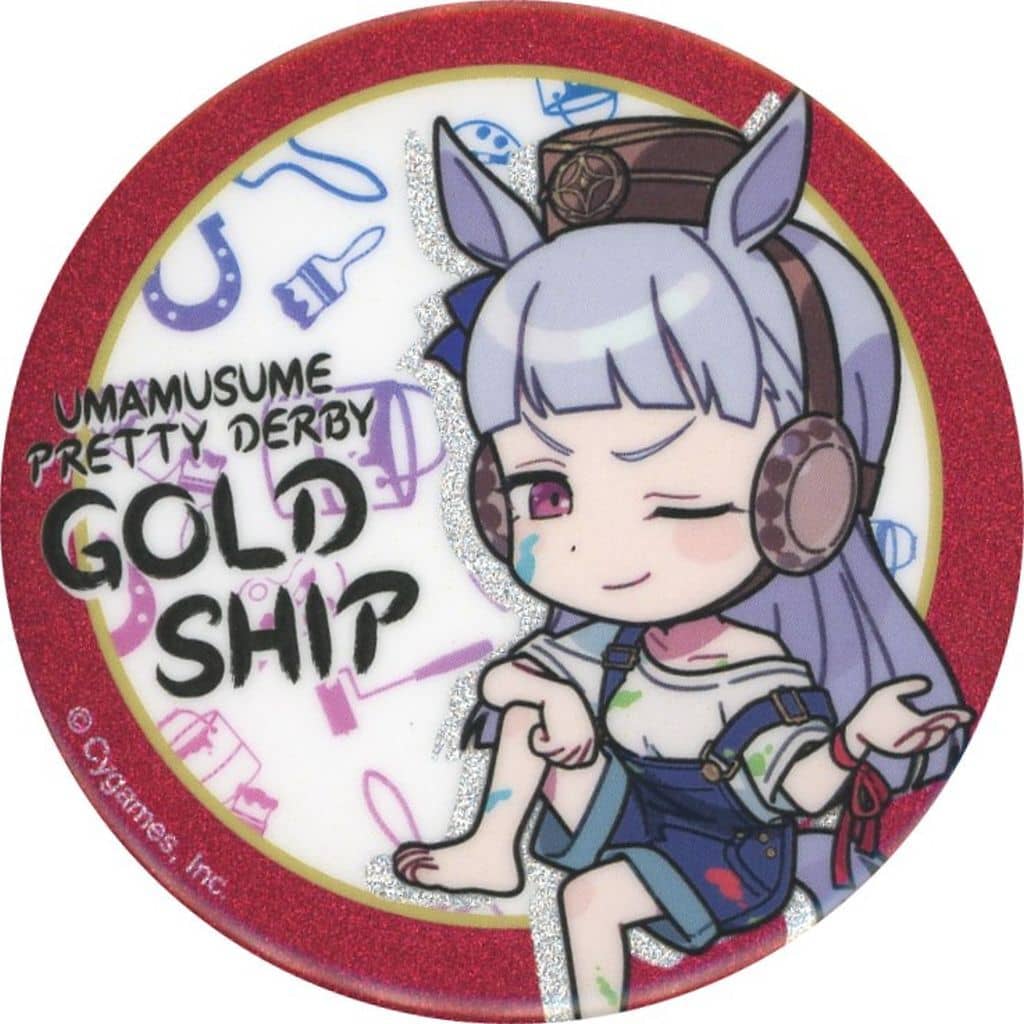 Gold Ship Umamusume Pretty Derby Painter Style Mini Glitter Badge