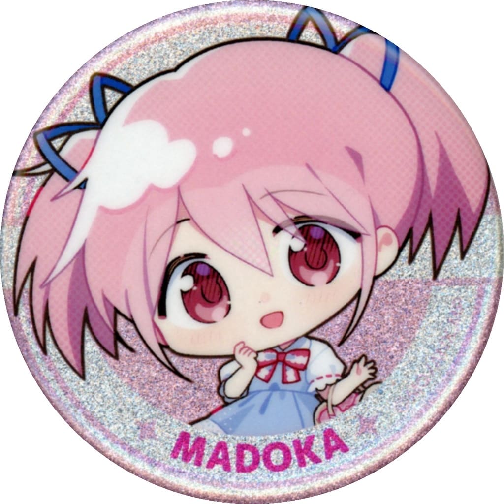 Madoka Kaname Mini Chibi Glitter Can Badge - Puella Magi Madoka Magica: Walpurgisnacht Lawson Campaign Lawson Group Limited (Approx. 56 mm, Pre-owned)