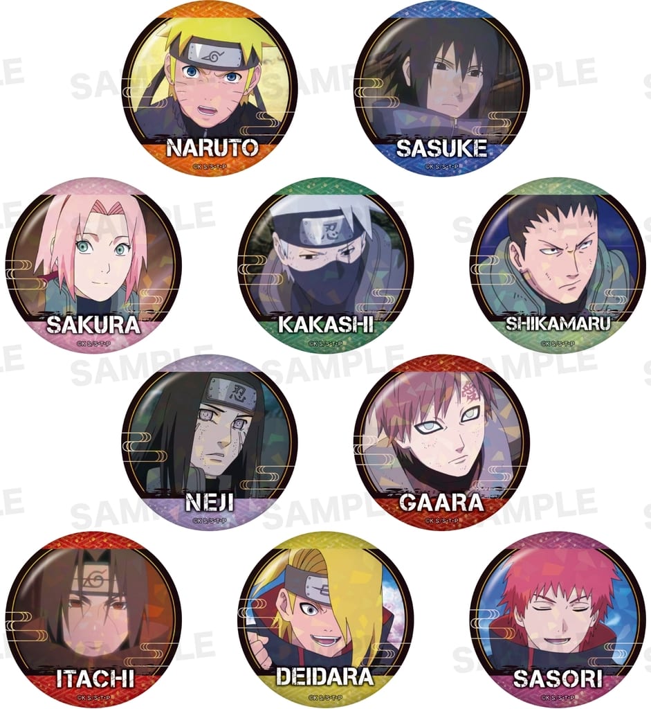Naruto Shippuden Hologram Scene Can Badge Complete Set of 10