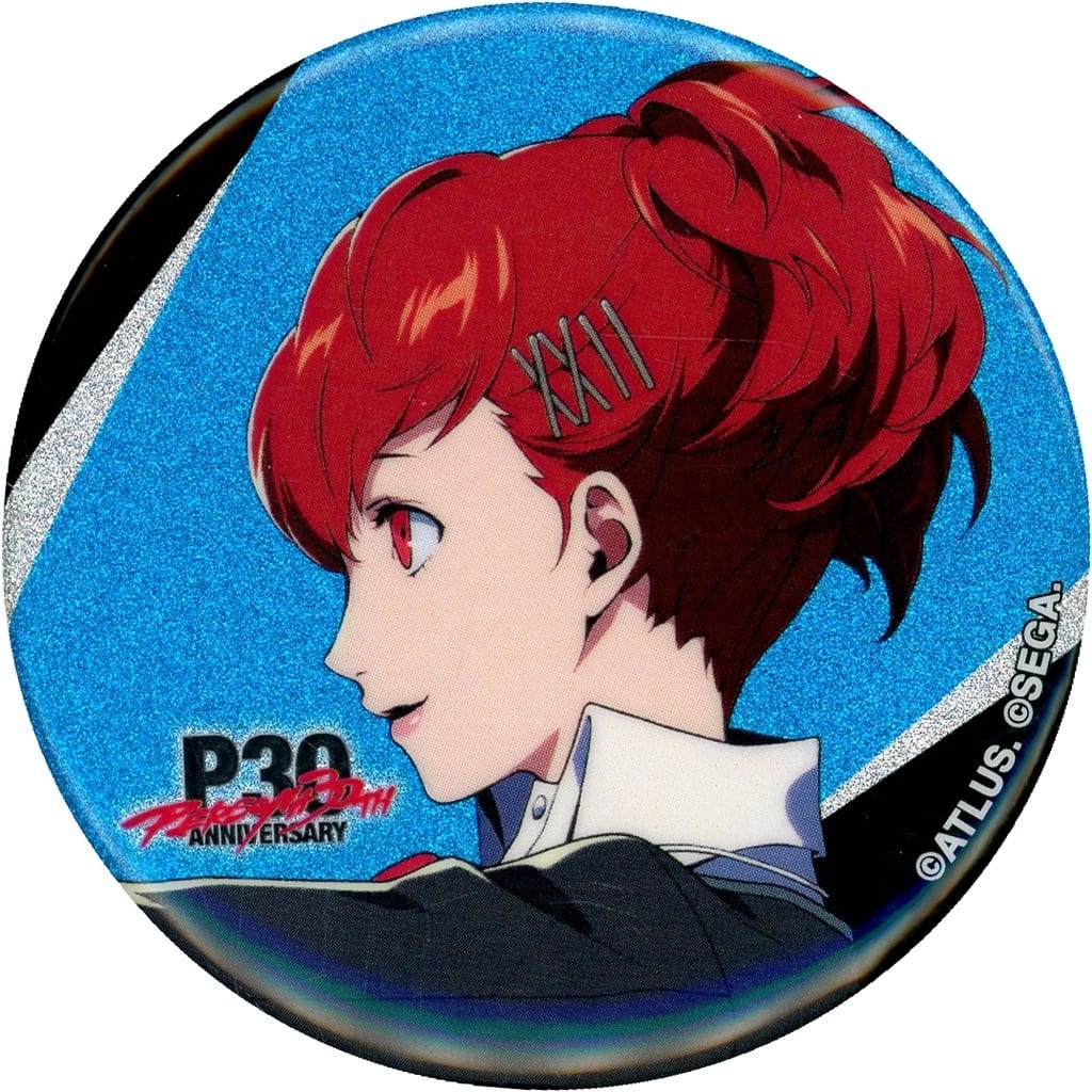 Persona 3 Female Protagonist Face-Up Glitter Badge