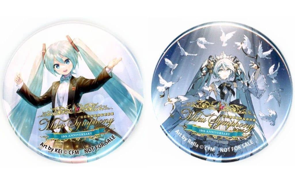 Hatsune Miku Can Badge 2-Piece Set - Hatsune Miku Symphony 10th ANNIVERSARY BOOK Venue Reservation Bonus (Approx. 5cm) (Used)