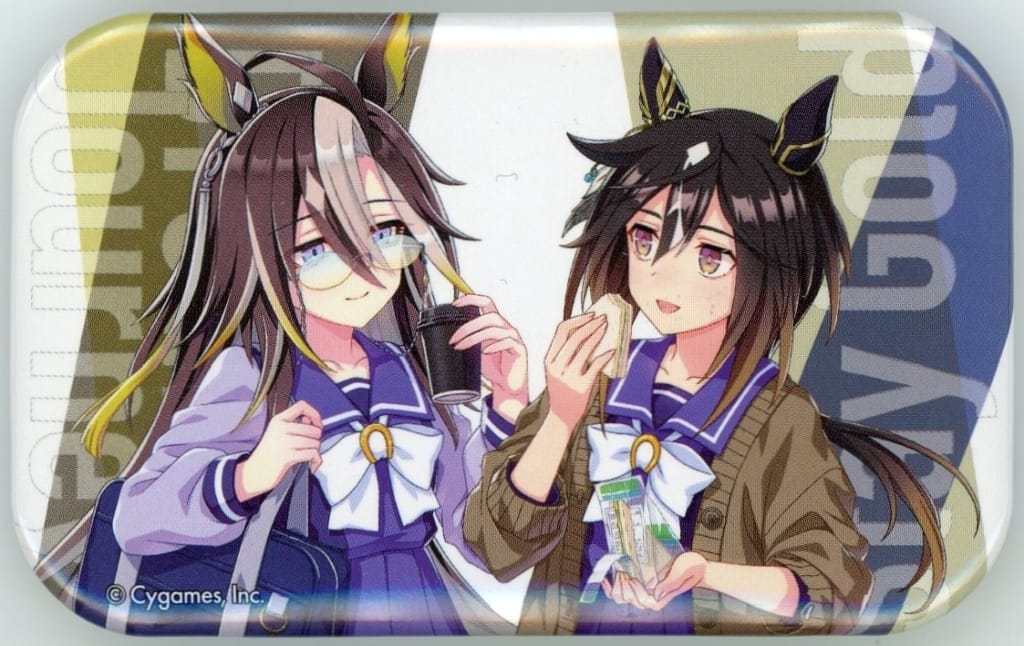 Dream Journey & Stay Gold Original Can Badge - Umamusume Pretty Derby × FamilyMart 5th Anniversary Promo (4.5×7 cm) Pre-owned