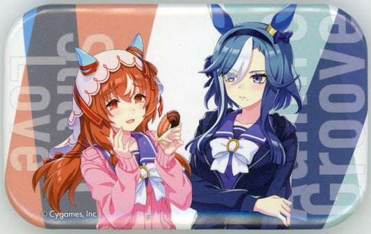 Still in Love & Admire Groove Original Can Badge — Umamusume Pretty Derby × FamilyMart 4.5×7cm Promotional Bonus (Pre-owned)