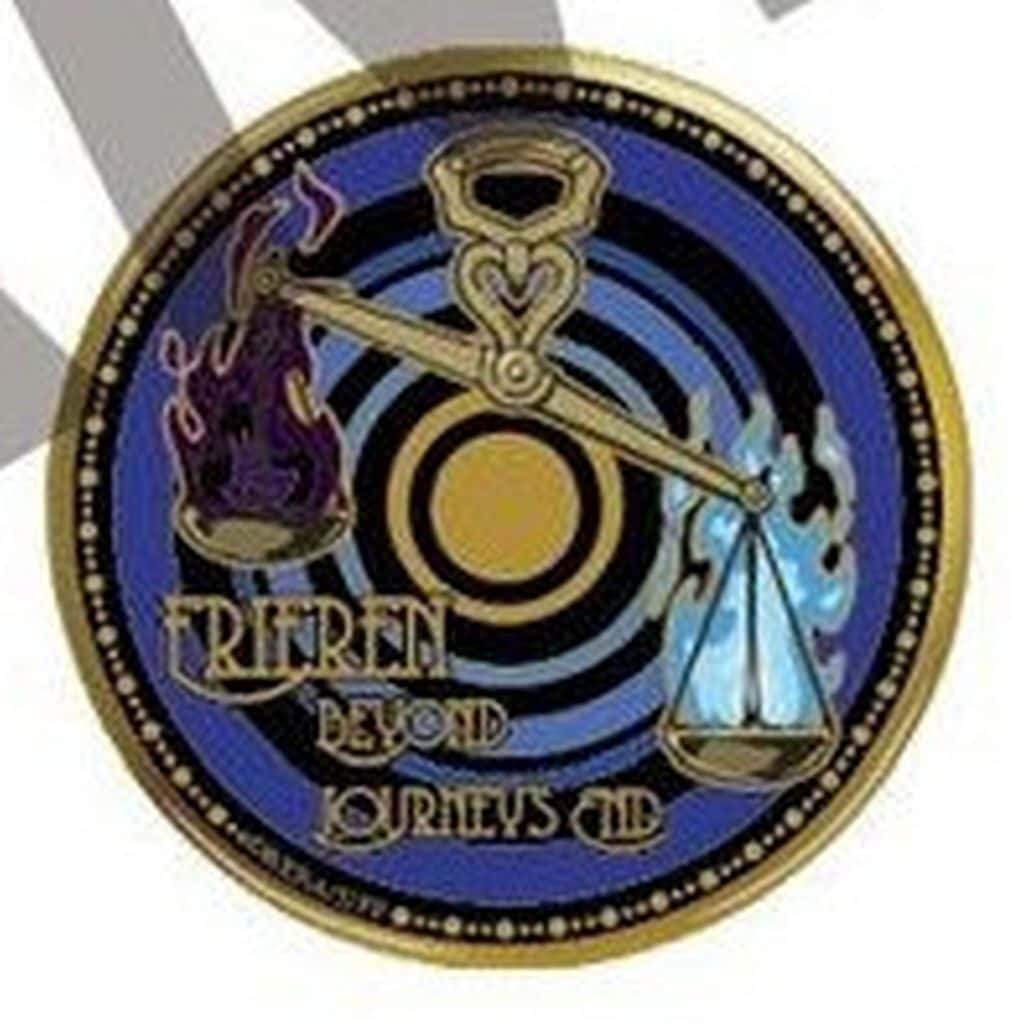 Frieren Anime Gold Metal Pin Badge Vol. 1, Approx. 55 mm, Tenyo, Used