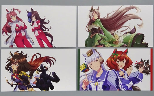 Trainer's BOX Insert Visual Card Set — Umamusume Pretty Derby Season 3 Blu-ray Box 3 (4 Cards, ~15×8 cm) — Toho (Used)