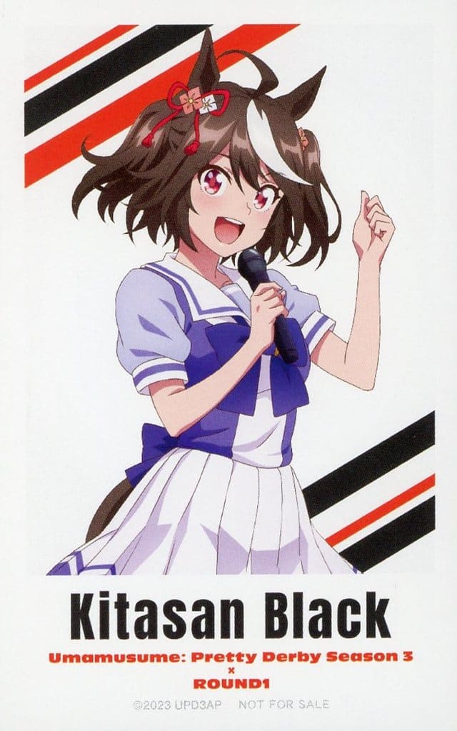 Kitasan Black Illustration Card — Umamusume Pretty Derby (Season 3) × ROUND1 Purchase Bonus (80×50mm) — Pre-owned