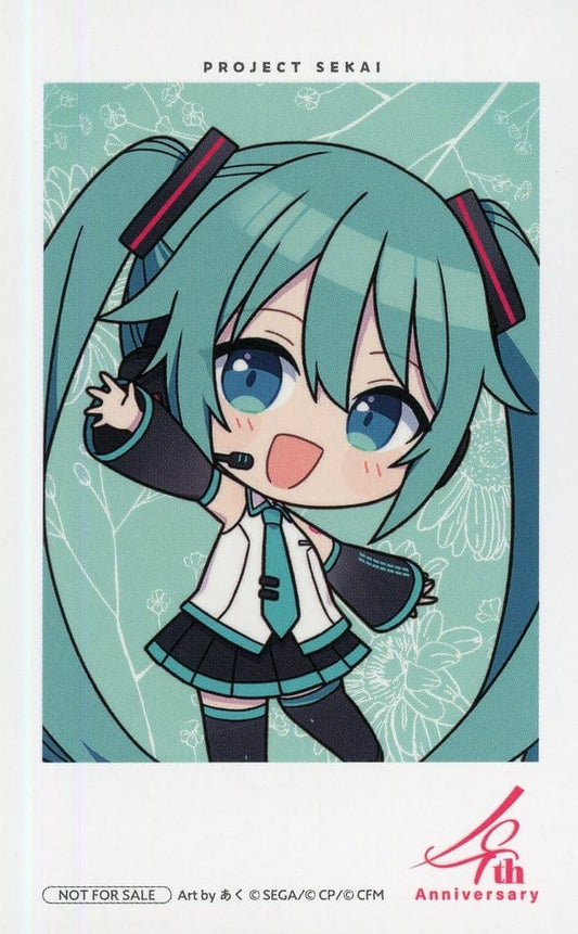 Hatsune Miku Bonus Card — Project SEKAI: Colorful Stage! feat. Hatsune Miku 4th Anniversary Gratitude Festival Goods Purchase Bonus (Sega) 85×53mm