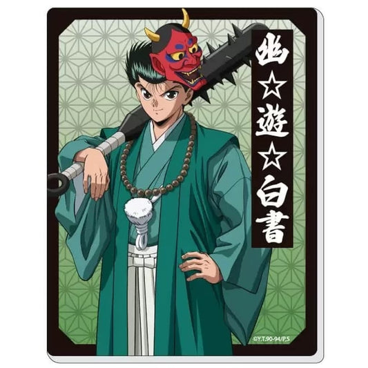 Yusuke Urameshi Acrylic Card - Yu Yu Hakusho 03 "Hyakki Yakou" Ver. Drawn Illustration (A3 Brand) Approx. 90 mm - Pre-owned