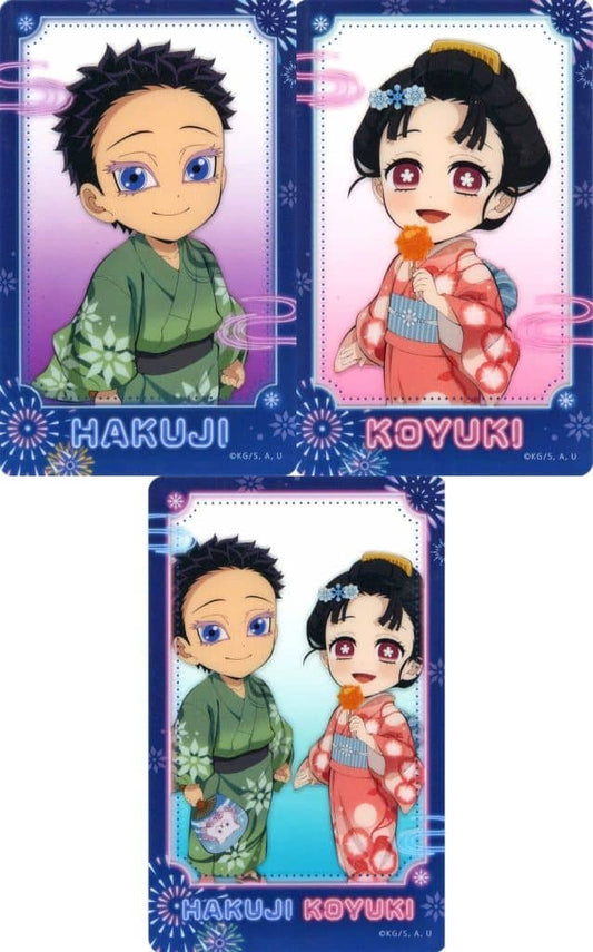 Hakuji & Koyuki Acrylic Clear Card Set - Demon Slayer: Kimetsu no Yaiba Fireworks 2025 ufotable WEBSHOP Lottery D Prize (Set of 3, Approx. 54 x 86 mm)