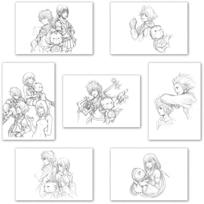 C Type 7-Postcard Set Illustrated Collection from Kingdom Hearts by Square Enix