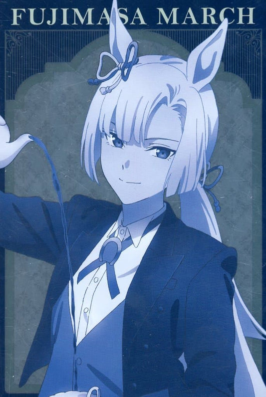 Fujimasa March Metal Postcard — Umamusume: Cinderella Gray Metal Postcard Collection “Welcome to the Holy Hoof Festival! Tracen Academy Maid Cafe” Movic (Used)