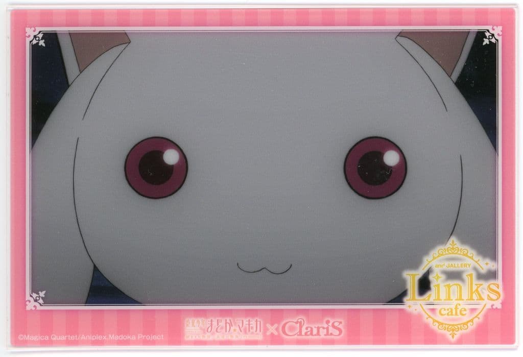 Kyubey Acrylic Trading Scene Postcard - Puella Magi Madoka Magica × ClariS & GALLELY Links Cafe (Approx. 14.8 x 10 cm, Pre-owned)