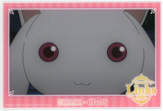 Kyubey Acrylic Trading Scene Postcard - Puella Magi Madoka Magica × ClariS & GALLELY Links Cafe (Approx. 14.8 x 10 cm, Pre-owned)