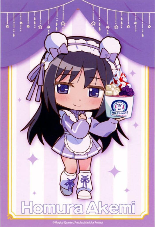 Homura Akemi Original Postcard - Puella Magi Madoka Magica × Roll Ice Cream Factory Collaboration Order Bonus (Approx. 14.8 x 10 cm) Trend Factory, Pre-owned