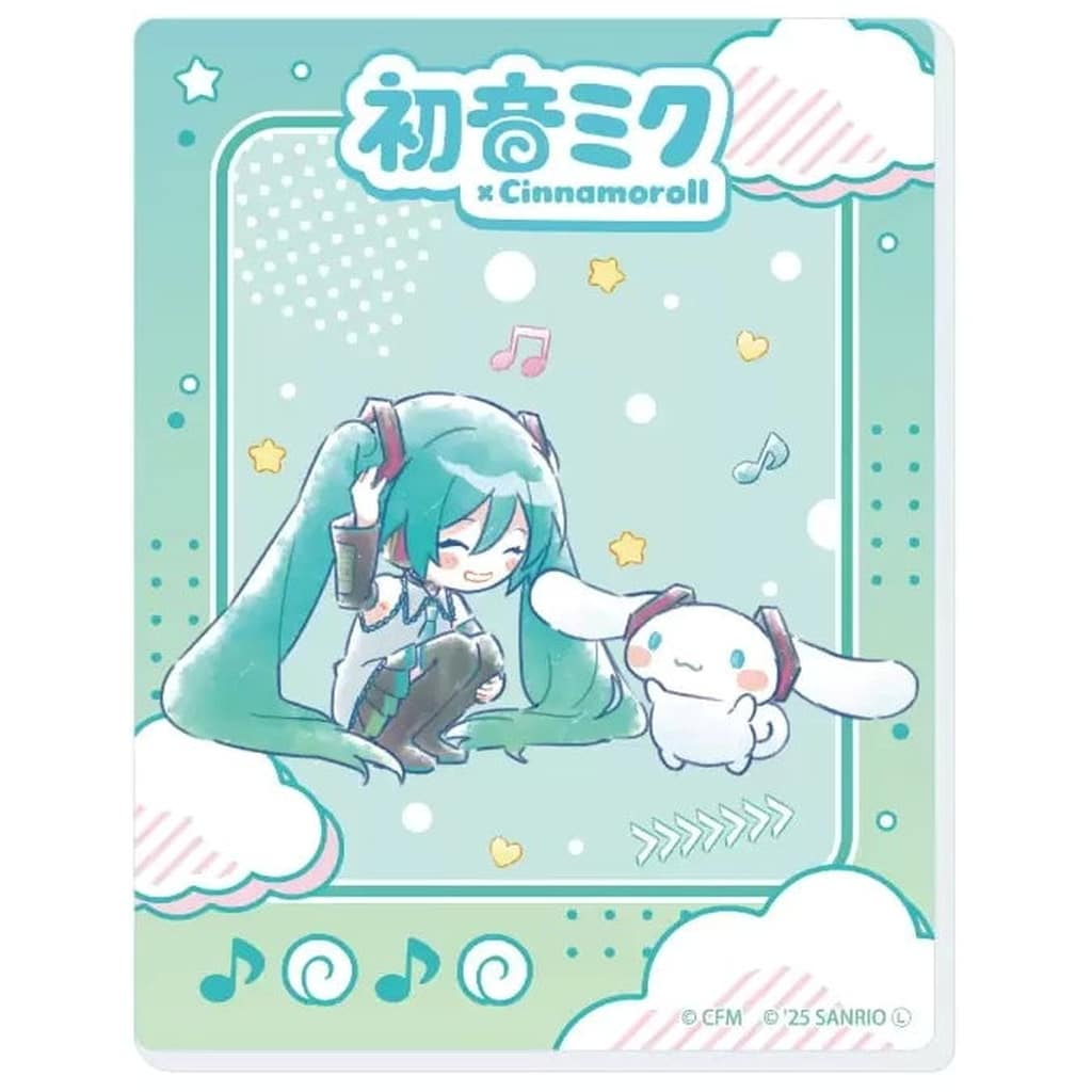 Hatsune Miku x Cinnamoroll Acrylic Card 03 — Collaboration Illustration (A3 Brand, Approx. 70×90mm)