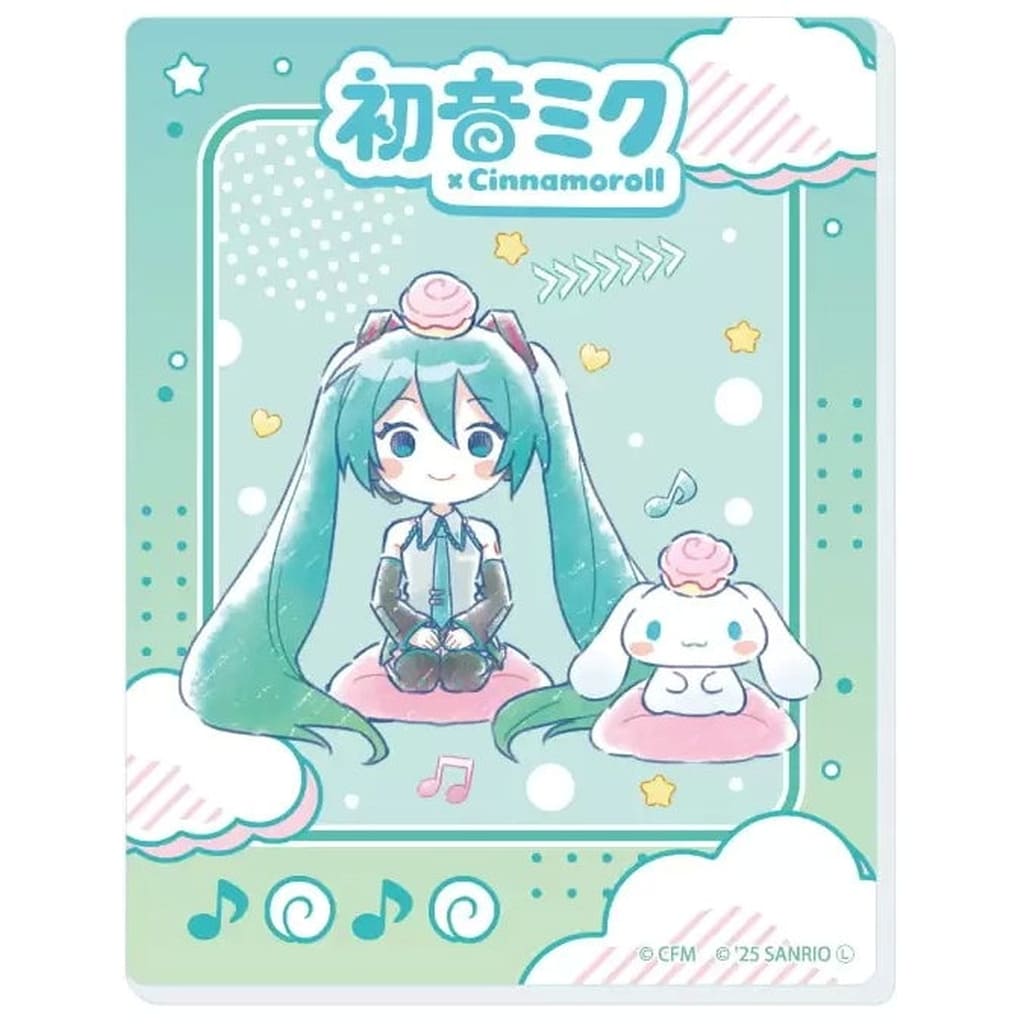 Hatsune Miku x Cinnamoroll Acrylic Card 03 — Collaboration Illustration (A3 Brand, 70×90mm) Pre-owned