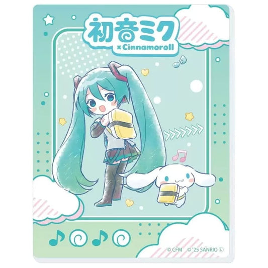 Hatsune Miku × Cinnamoroll Acrylic Card 03 Collaboration Illustration - A3 Brand (Approx. 70×90mm / 2.76×3.54 in) - Used