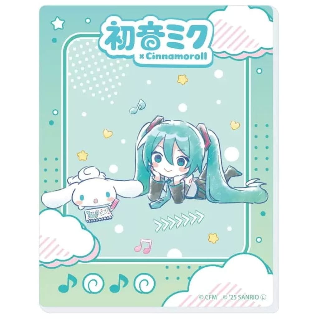 Hatsune Miku x Cinnamoroll Acrylic Card 03 — Collaboration Illustration (A3, Acrylic, 70×90mm) Pre-owned