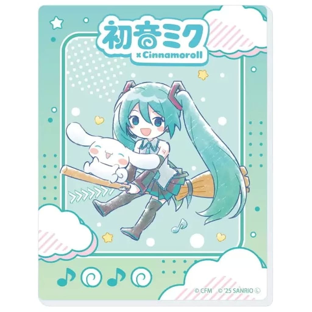 Hatsune Miku x Cinnamoroll Acrylic Card 03 — Collaboration Illustration (A3 Brand) 70×90mm — Used