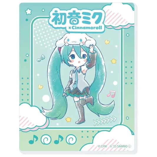 Hatsune Miku × Cinnamoroll Acrylic Card 03 · Collaboration Illustration (A3 Brand) — Approx. 70×90mm · Used