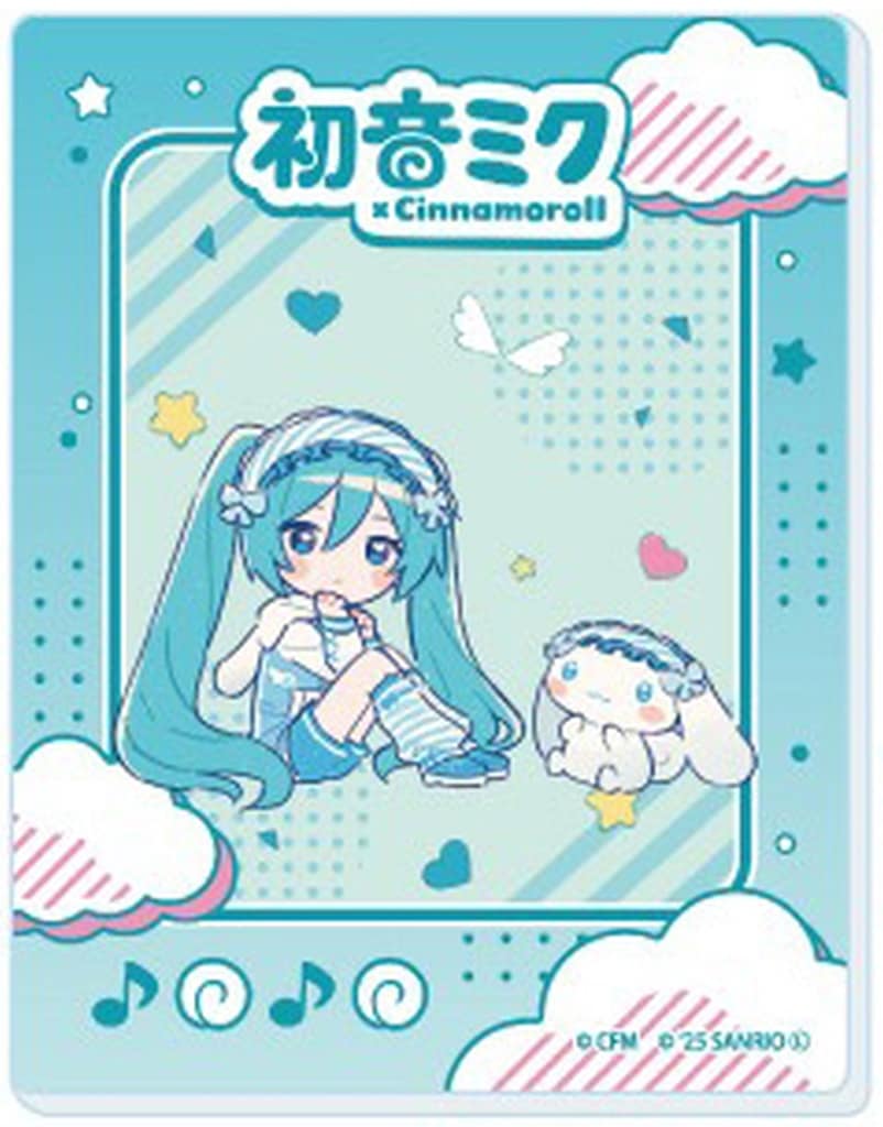 Hatsune Miku × Cinnamoroll Acrylic Card 04 — Collaboration Illustration (A3 • approx. 7×9 cm) Pre-owned
