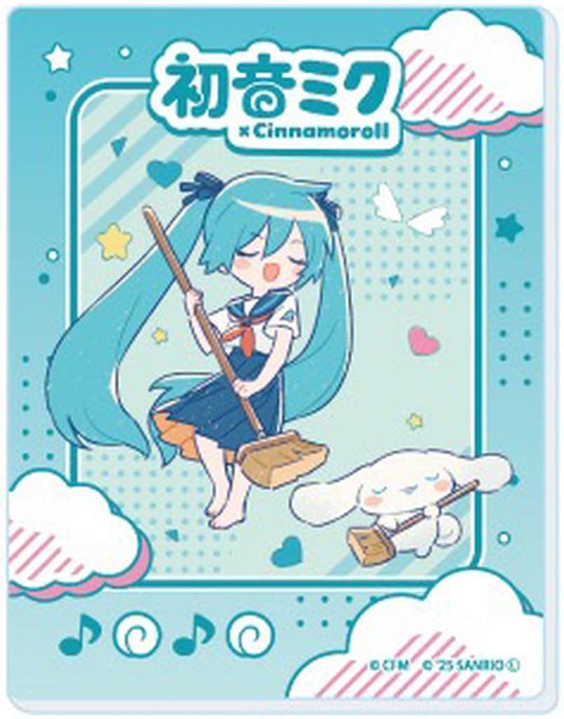 Hatsune Miku × Cinnamoroll Acrylic Card 04 - Collaboration Illustration (A3, 7×9 cm, Pre-owned)