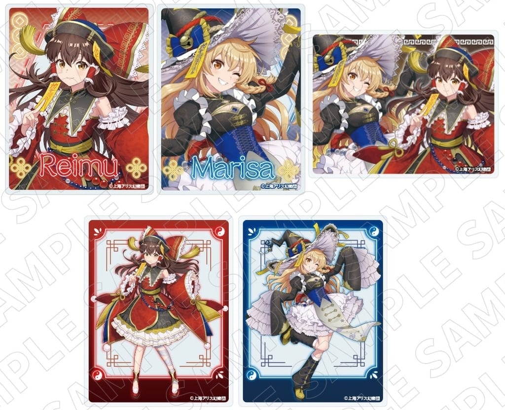 Touhou Project Trading Acrylic Card Kyonshee Style — Complete 5-Card Set (Approx. 9 cm x 9 cm, Acrylic) by Tokio Gets — Pre-owned