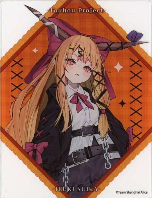 Suika Ibuki Acrylic Card - Touhou Project × BOOKOFF Collaboration Vol.4 "Yami-Kawaii" Illustration (A3 Brand) - Pre-owned