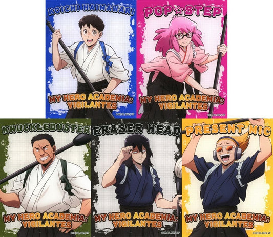 My Hero Academia: Vigilantes Acrylic Card Complete Set (Calligraphy / Shodo ver.) - A3 Brand - Approx. 70 x 90 mm - 5 Pieces (Pre-owned)