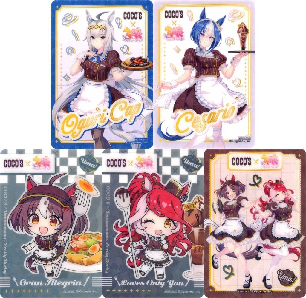 Umamusume Pretty Derby x Cocos Clear Card Complete Set of 5
