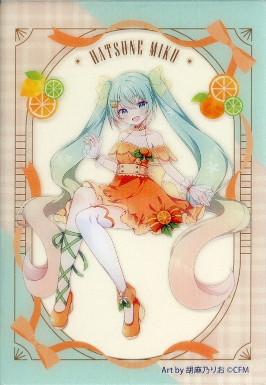 Hatsune Miku Full-Body Clear Card — Citrus MIKU Lottery G Prize (8.5cm) FuRyu — Pre-owned