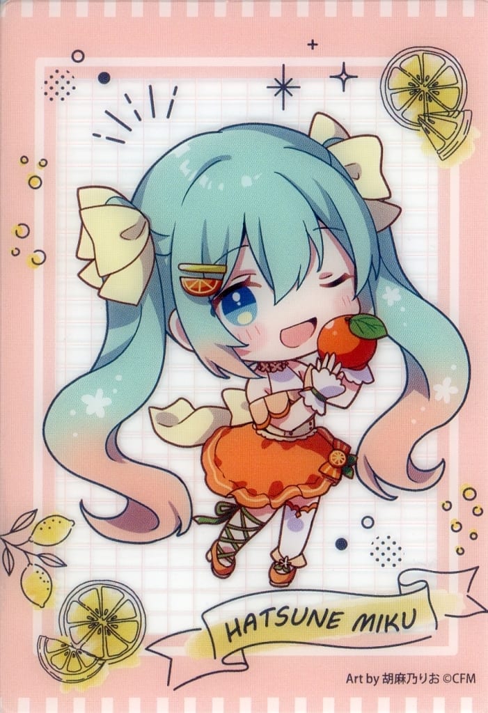 Hatsune Miku Mini Chibi Clear Card - Citrus MIKU Lottery G Prize (Approx. 8.5cm, Pre-owned, Furyu)