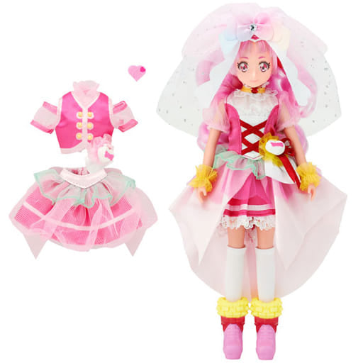 Cure Yell Cheerful Style DX Doll - HUGtto! PreCure - Bandai - Height Approx. 24 cm (9.45 in) - Pre-owned Grade B