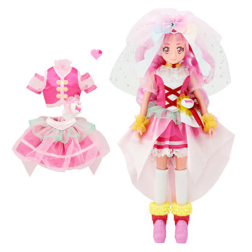 Cure Yell Cheerful Style DX Doll - HUGtto! PreCure - Bandai - Height Approx. 24 cm (9.45 in) - Pre-owned Grade B