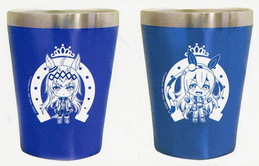 Oguri Cap & Tamamo Cross Stainless Tumbler Set Vol.2 — Umamusume Pretty Derby (Banpresto) 11cm — Used Amusement Prize
