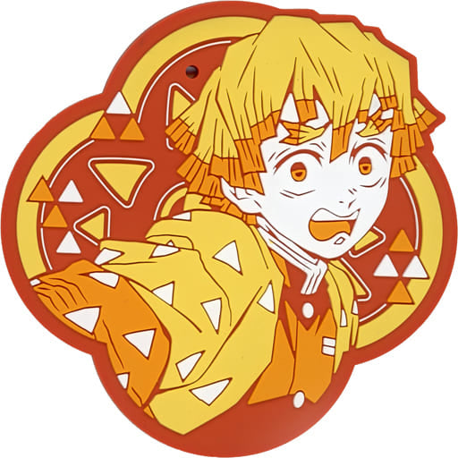 Zenitsu Agatsuma Rubber Coaster G Prize from Demon Slayer: Kimetsu no Yaiba Swordsmith Village Revealed Lottery