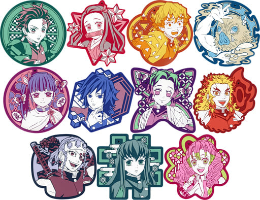 Demon Slayer: Kimetsu no Yaiba Rubber Coaster G Prize Complete Set of 11 - One Piece of a Kind Designs by BANDAI SPIRITS