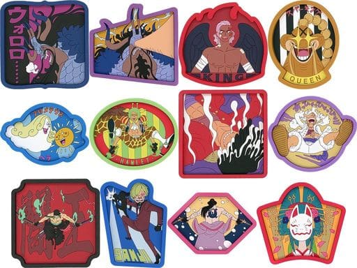 ONE PIECE EX Loyalty to the Thunder Rubber Tray E Prize Complete Set of 12 Designs by BANDAI SPIRITS, 9 cm