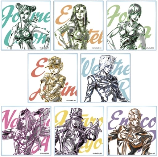 JoJo's Bizarre Adventure Stone Ocean Ani-Art BLACK LABEL Acrylic Coaster ver.A — Full 8-Piece Set (Approx. 80 x 80 mm, ARMA BIANCA)