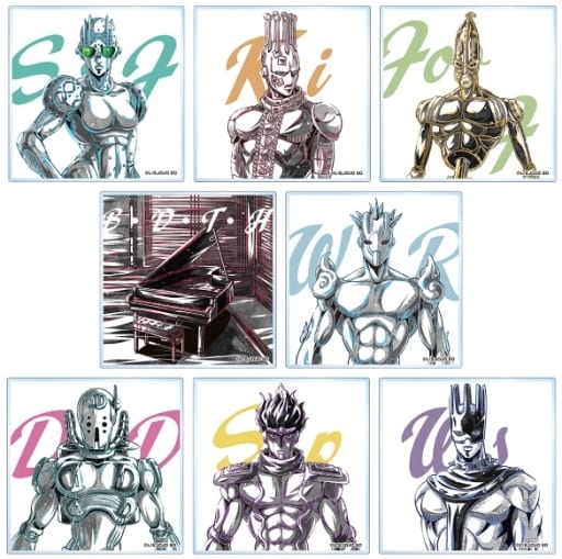 JoJo's Bizarre Adventure Stone Ocean - Ani-Art BLACK LABEL Acrylic Coaster Full Set (8pcs) by ARMA BIANCA / AMNIBUS - Approx. 80 x 80 mm