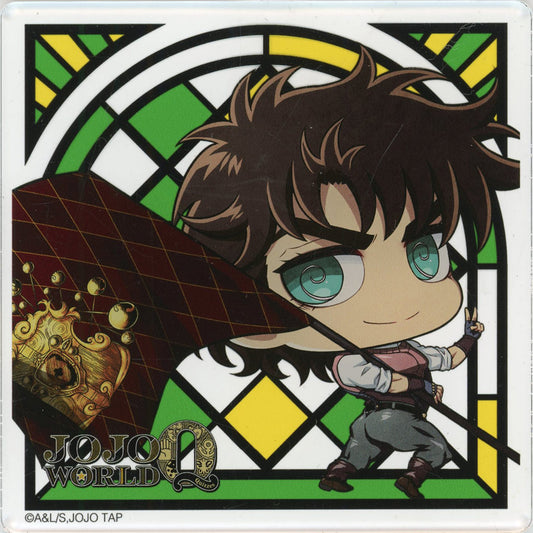 Joseph Joestar Acrylic Coaster - JoJo's Bizarre Adventure JOJO WORLD Quizzes Promo (Approx. 90 x 90 mm)