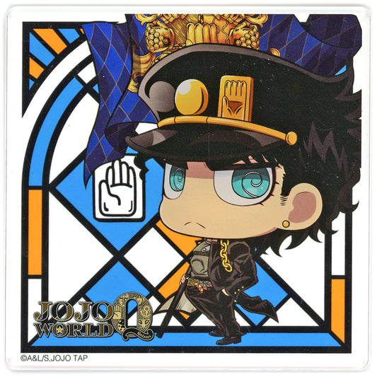 Jotaro Kujo Acrylic Coaster - JoJo's Bizarre Adventure JOJO WORLD Quizzes Promo (Approx. 90 x 90 mm) - Bandai Namco Amusement
