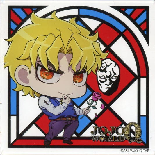 Dio Brando Acrylic Coaster - JoJo's Bizarre Adventure JOJO WORLD Quizzes Soft Drink Promo (Approx. 90 x 90 mm) - Bandai Namco Amusement