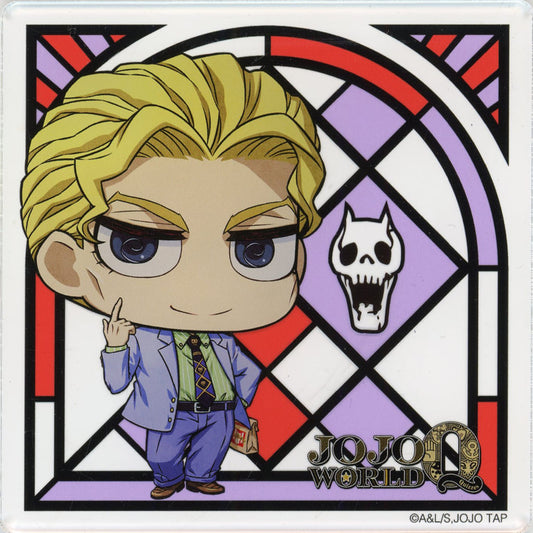 Yoshikage Kira Acrylic Coaster - JoJo's Bizarre Adventure JOJO WORLD Quizzes Promo (Approx. 90 x 90 mm) - Bandai Namco Amusement
