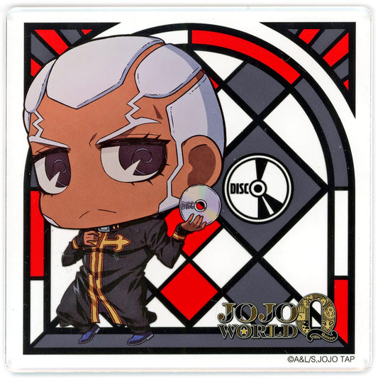 Enrico Pucci Acrylic Coaster - JoJo's Bizarre Adventure JOJO WORLD Quizzes Soft Drink Bonus (Approx. 90 x 90 mm) - Bandai Namco Amusement