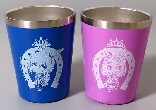 Admire Vega & Narita Top Road Stainless Tumbler Set vol.5 - Umamusume Pretty Derby Prize (Banpresto, Pre-owned, 11cm)